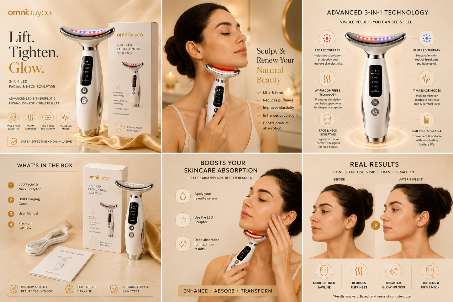 Omnibuyco LED Neck Lift & Facial Sculptor